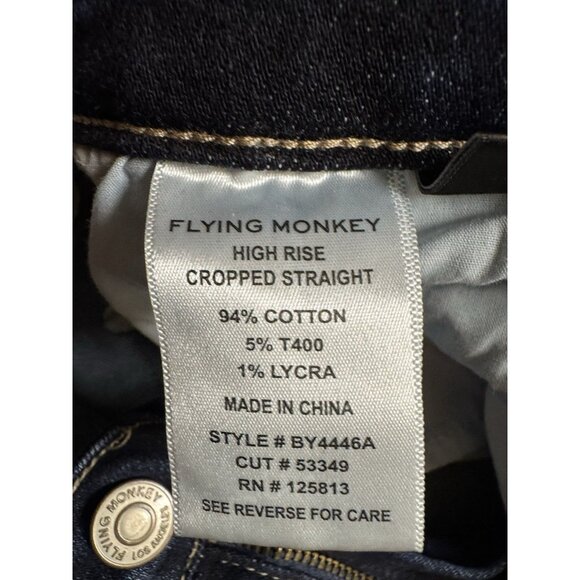 Flying Monkey High Rise Cropped Straight Jeans Dark Wash Size 28 - Picture 6 of 6